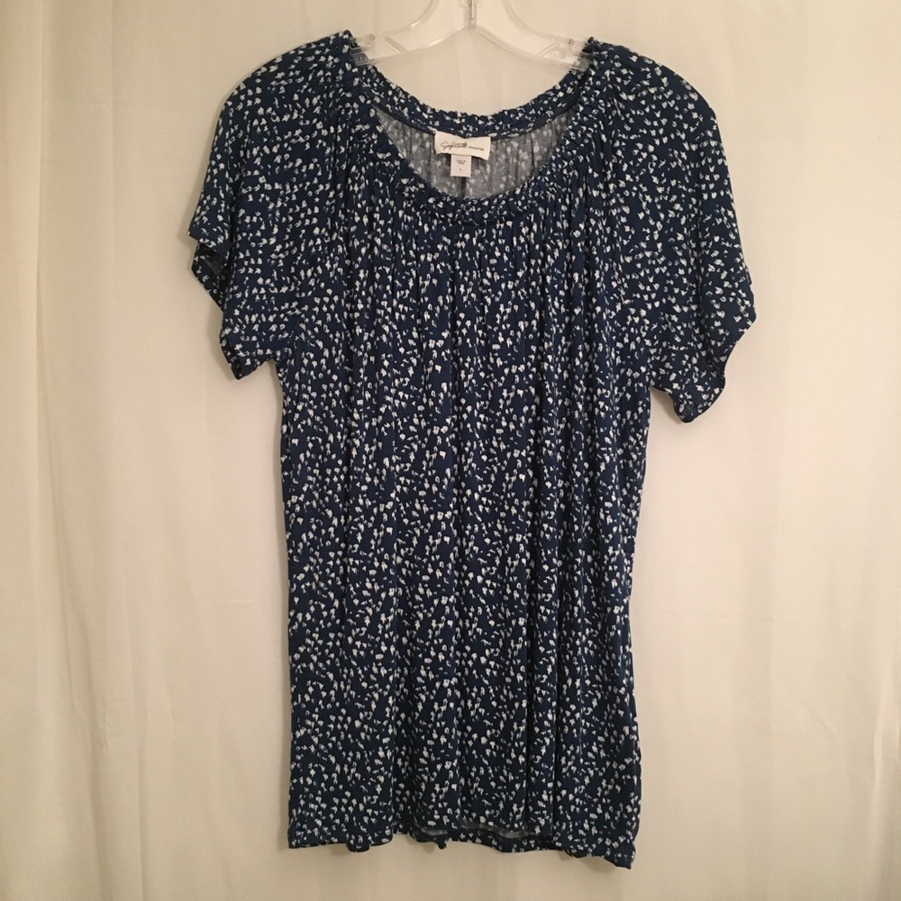 Jaclyn Smith Navy casual blouse Size L NEVER WORN